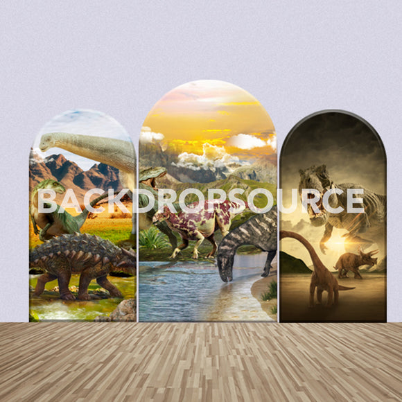 Dinosaur Themed Party Backdrop Media Sets for Birthday / Events/ Weddings - Backdropsource