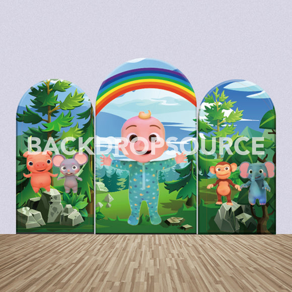 Cocomelon Themed Party Backdrop Media Sets for Birthday / Events/ Weddings - Backdropsource