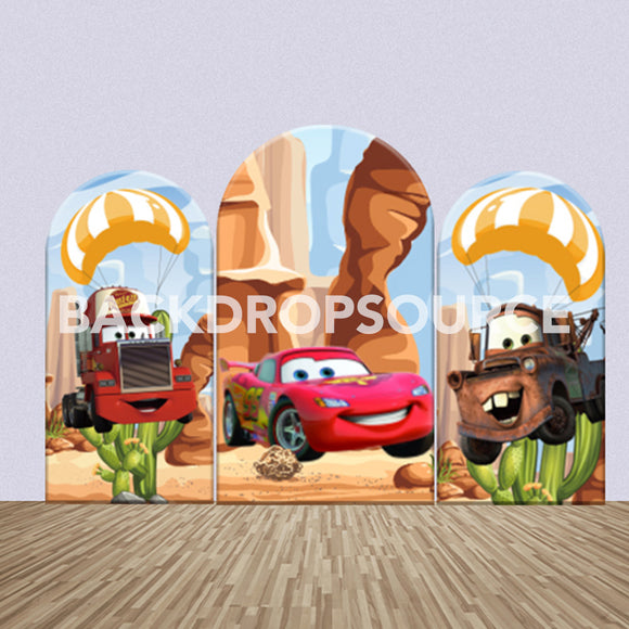 Cars Themed Party Backdrop Media Sets for Birthday / Events/ Weddings - Backdropsource