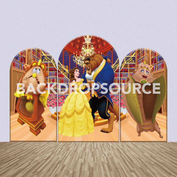 Beauty and The Beast Themed Party Backdrop Media Sets for Birthday / Events/ Weddings - Backdropsource