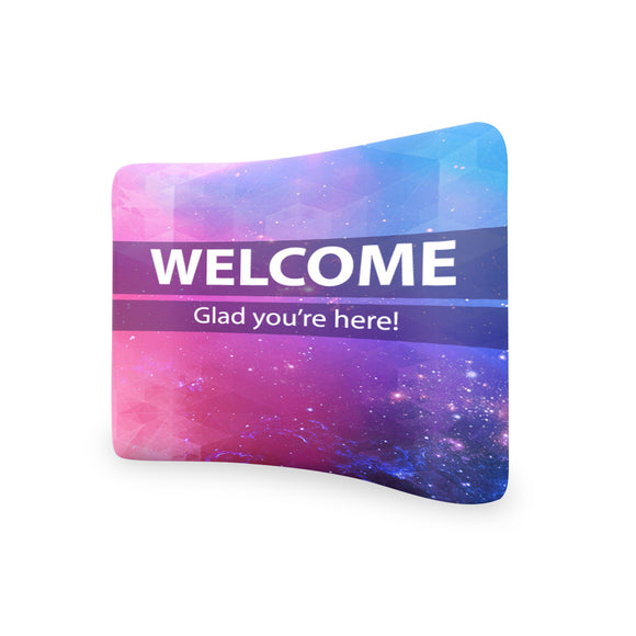 Church Welcome Banners Curved Tension Media Wall - Backdropsource