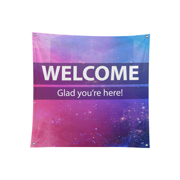 Church Welcome Design Polyester Banner - Backdropsource