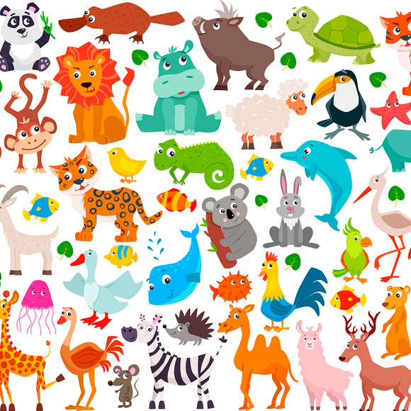 Cute Cartoon Animals Backdrop - Backdropsource