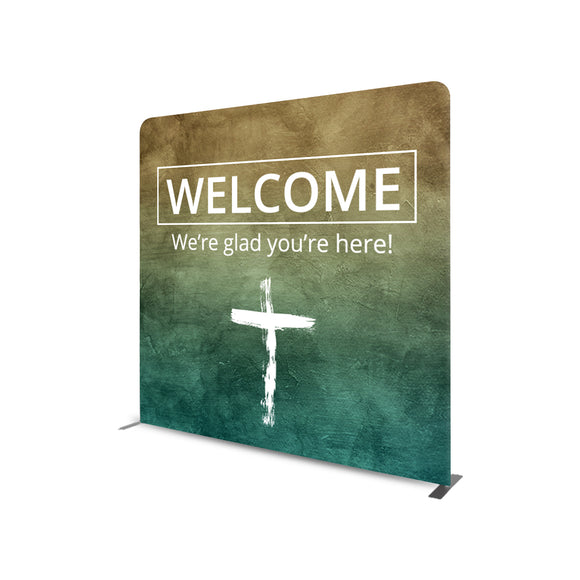 Church Welcome Banners Straight Tension Media Wall Backdrop
