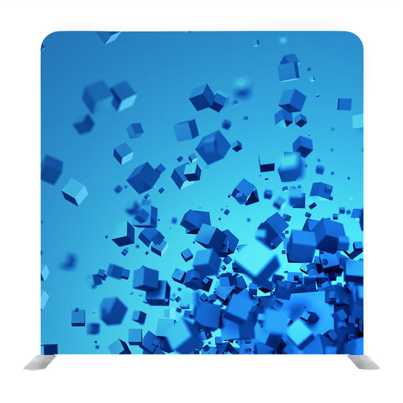 3D Blue Cubes Media Wall - Backdropsource