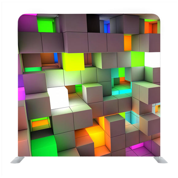 3D rendering Abstract Background color Light cubes Backdrop - Backdropsource
