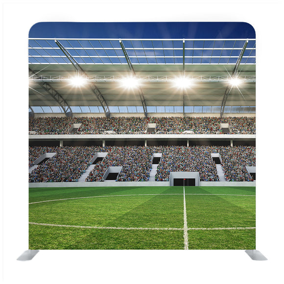 3d Rendering of a Soccer Stadium Background Media Wall - Backdropsource