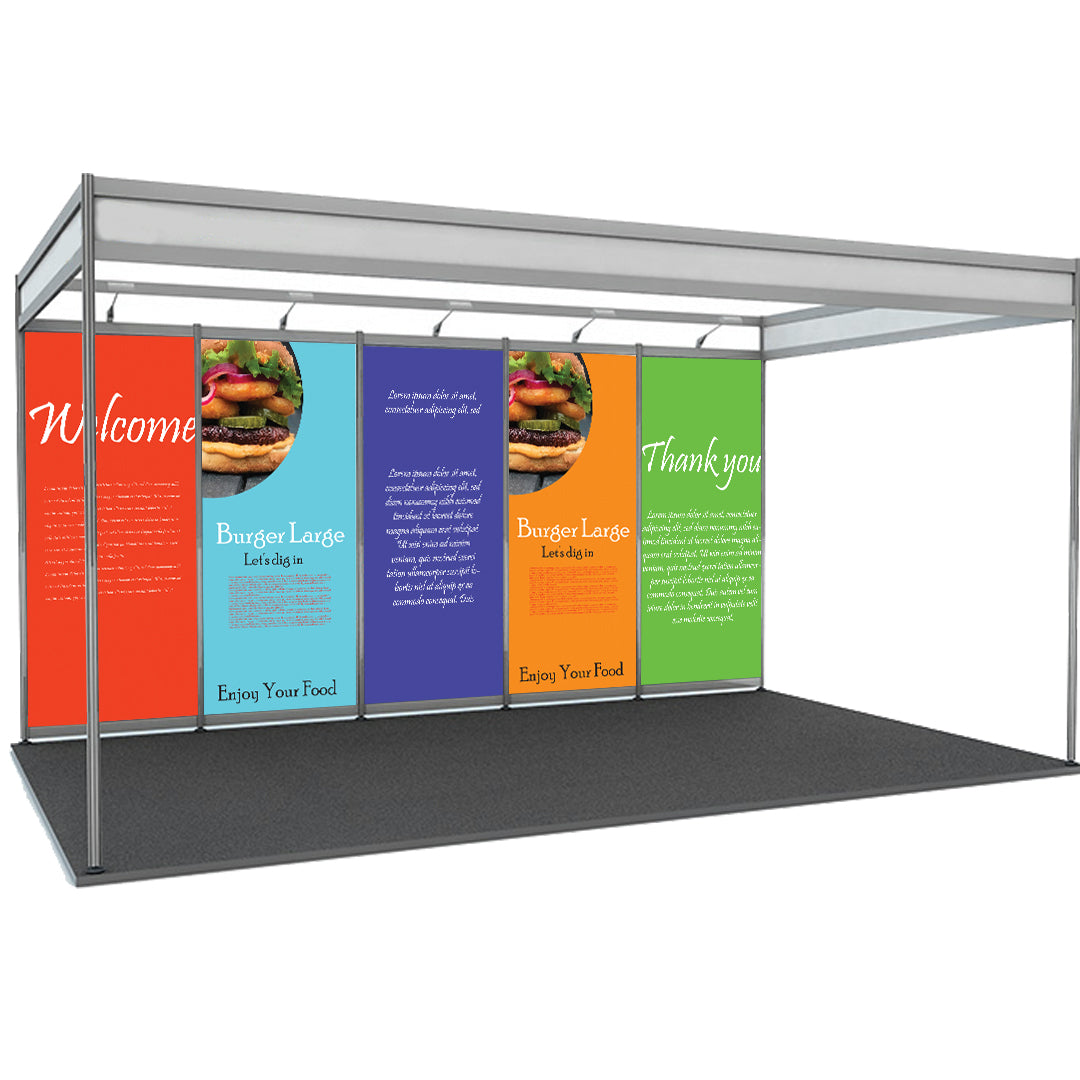 Shell Scheme Exhibition Graphics for 16.4ft Wide x 10ft Depth Booth - Backdropsource