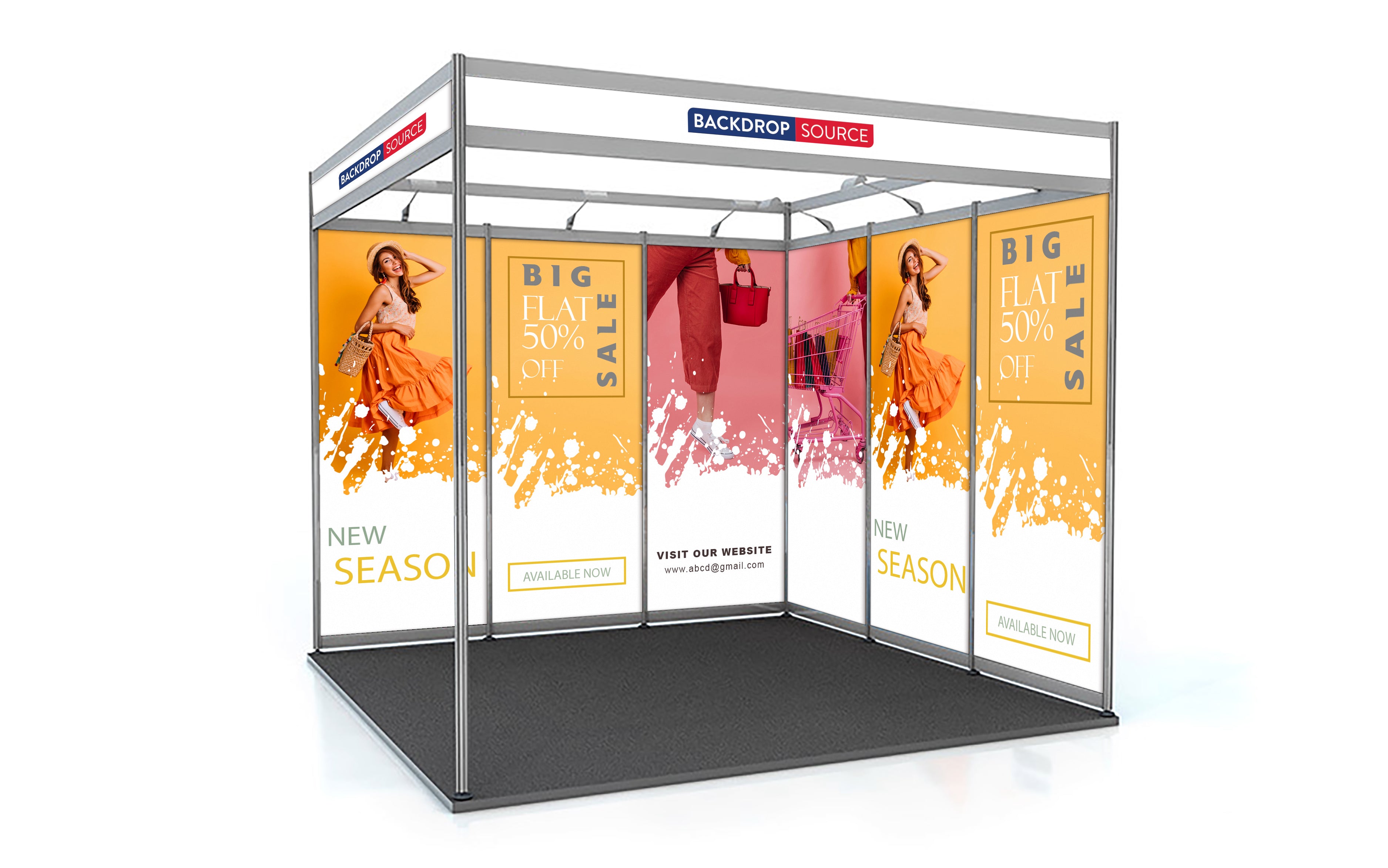 Shell Scheme Exhibition Graphics for 10ft Wide x 10ft Depth Booth - Backdropsource