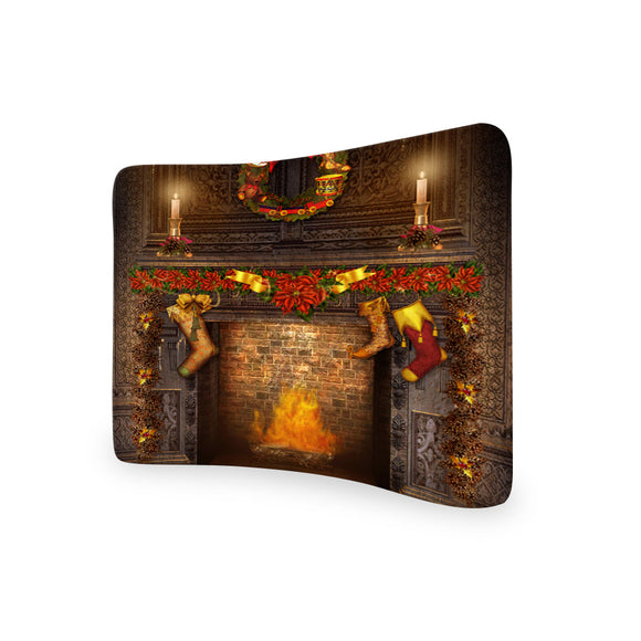Door Step Christmas CURVED TENSION FABRIC MEDIA WALL