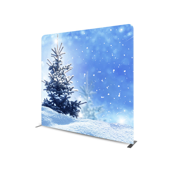 Frozen Tree Blue Glittering Sky STRAIGHT TENSION FABRIC MEDIA WALL - Backdropsource