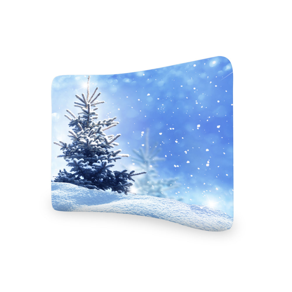 Frozen Tree Blue Glittering Sky CURVED TENSION FABRIC MEDIA WALL - Backdropsource