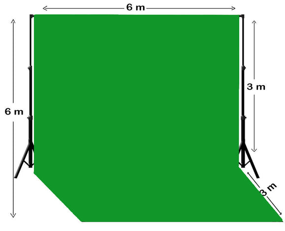 20' W x 20' H Chroma Key Green Screen Backdrop With Stand