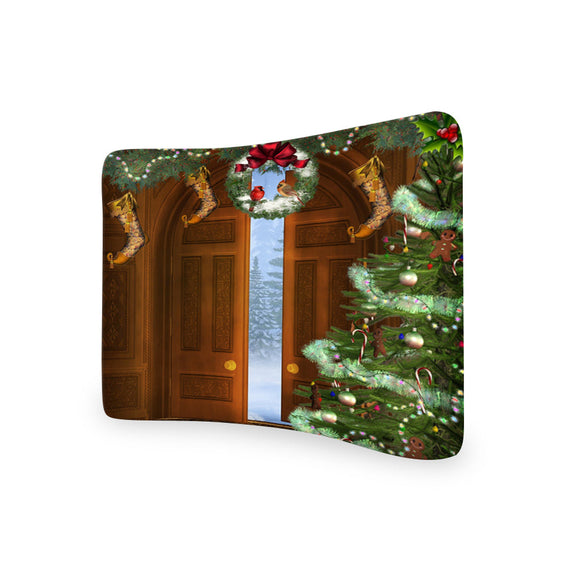 Door Step Christmas  CURVED TENSION FABRIC MEDIA WALL - Backdropsource