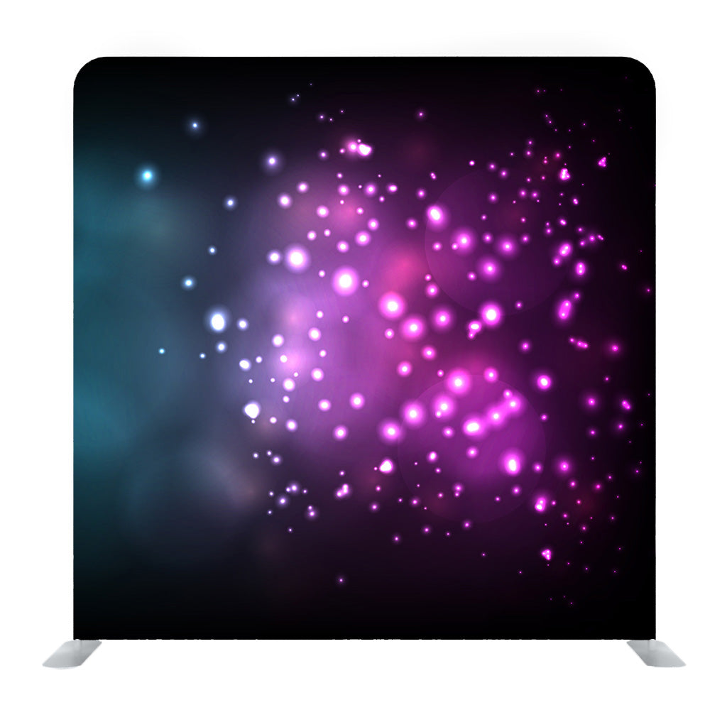 Abstract Violet Glowing Bokeh Isolated on Black Media Wall
