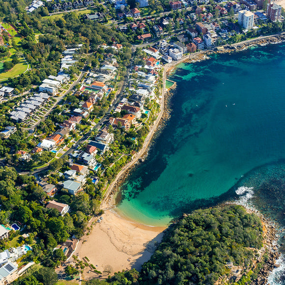 Aerial View on Famous Shelly Beach and Cabbage Tree Bay - Backdropsource
