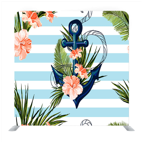 Anchor With Flowers Media Wall - Backdropsource