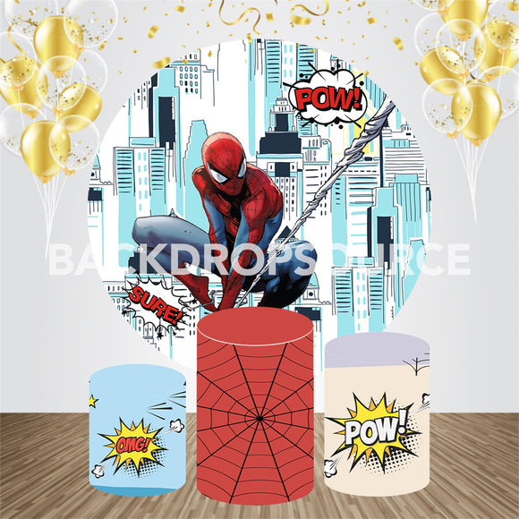Spider Man Event Party Round Backdrop Kit - Backdropsource