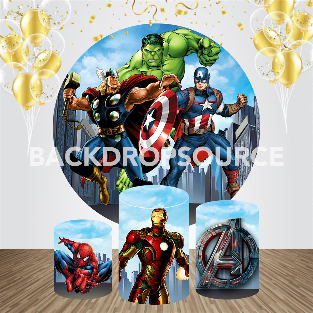 Iron Man Event Party Round Backdrop Kit - Backdropsource