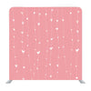 Baby pink background with white heart Media wall - Backdropsource
