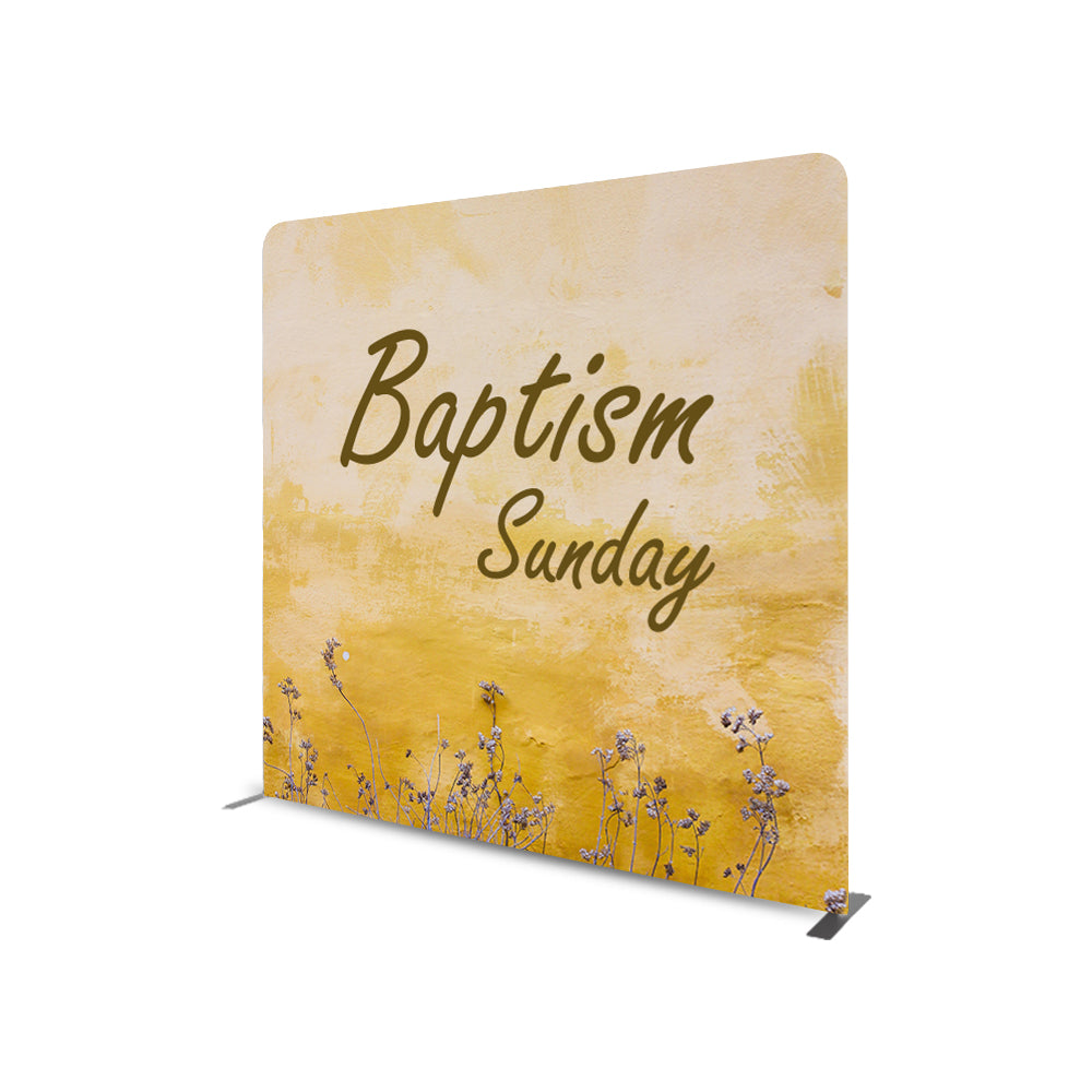 Baptism Sunday Straight Tension Fabric Media Wall Backdrop
