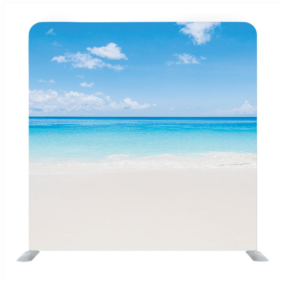 Beautiful Tropical Beach and Sea on Blue Sky Media wall - Backdropsource