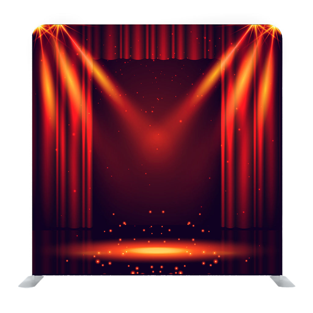Beautiful Theater Stage With Lights Focus Background Media Wall - Backdropsource