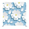 Beautiful Trendy Background Seamless Pattern Blue With White Blossoming  Backdrop