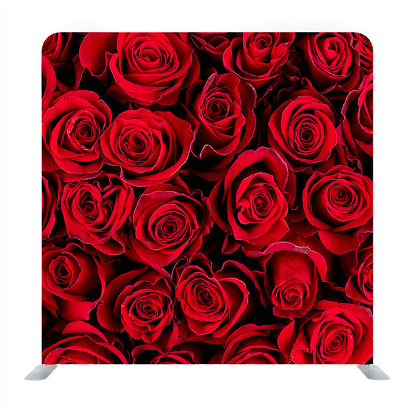 Big Bunch of Fresh Dark Red Roses In Bouquete Close Up Texture Background Media Wall - Backdropsource