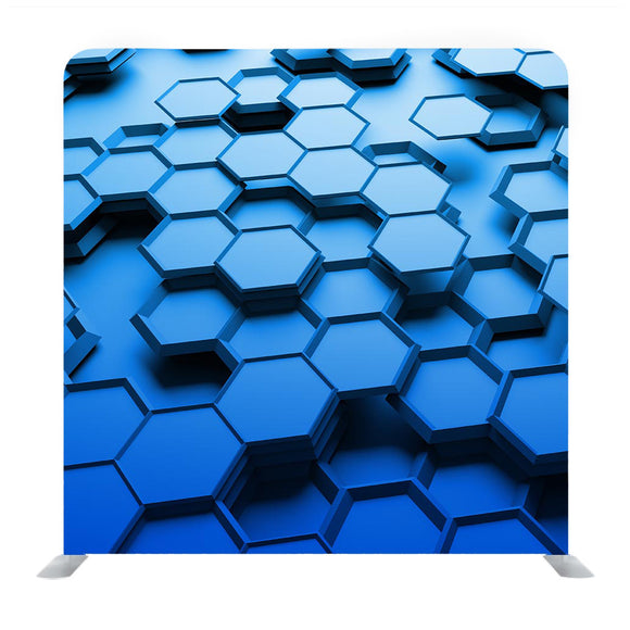 Blue Hexagon 3d Media Wall - Backdropsource