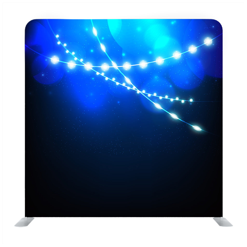 Blue Light Bulb Garland Light Vector Backdrop - Backdropsource