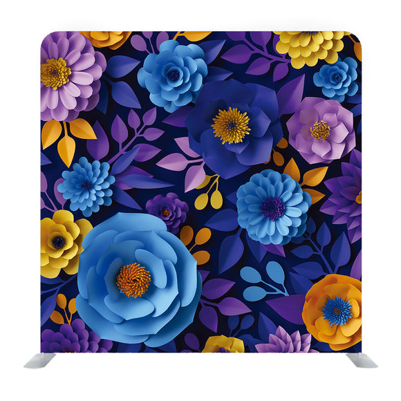Blue flower colored Media wall - Backdropsource
