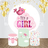 It's A Girl Baby Event Party Round Backdrop Kit - Backdropsource