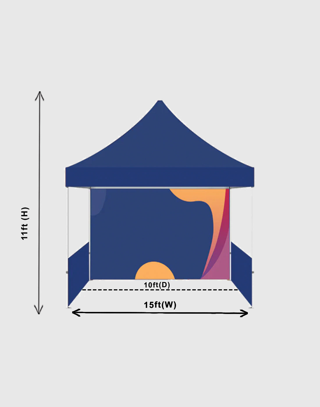 Heavy Duty Custom Canopy Tent (15ft x 10ft) - Backdropsource