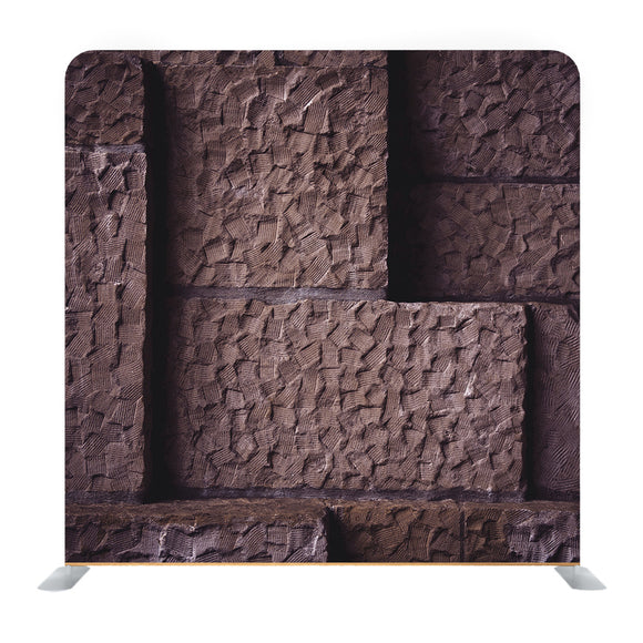 Chiseled Brown Wall Blocks Background Media Wall - Backdropsource