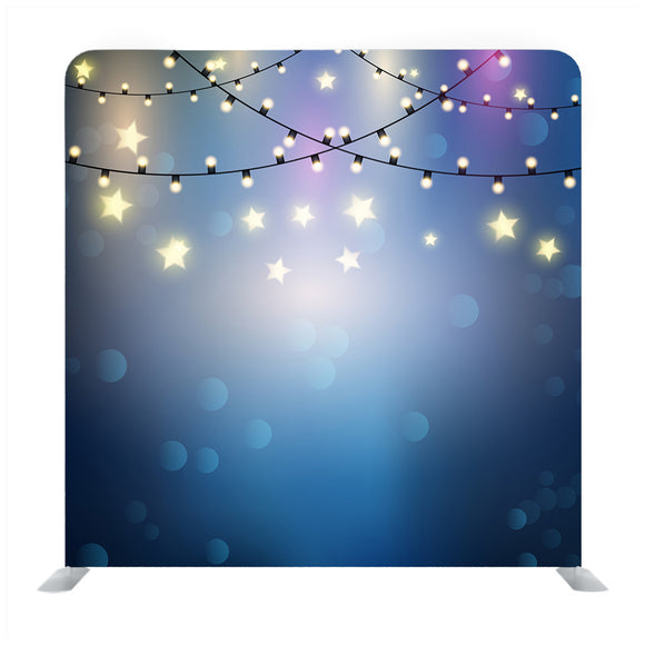 Christmas Background With Hanging String Lights Backdrop - Backdropsource