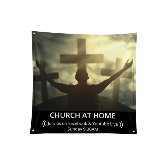 Church Covid -19 Fabric Banner - 01 - Backdropsource
