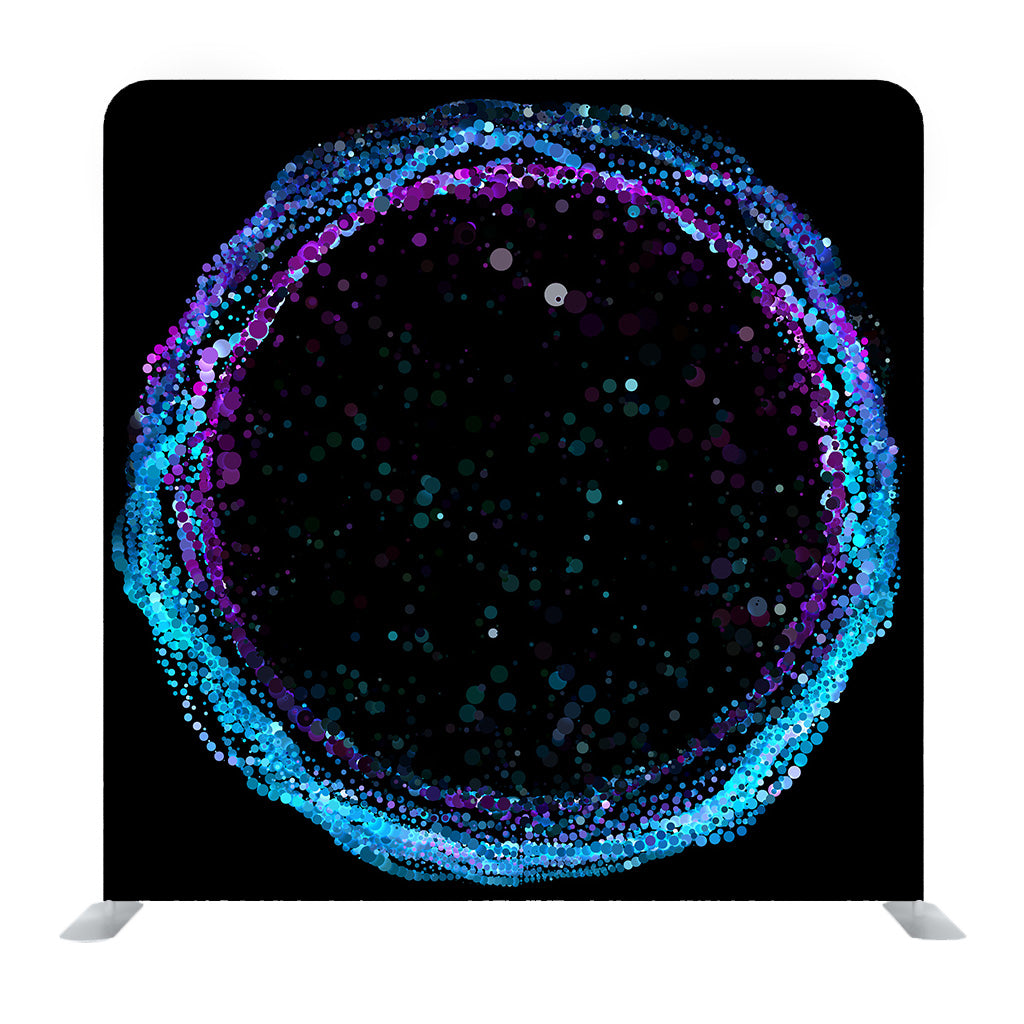 Colorful Blue Circle Frame On Black Background Media Wall - Backdropsource