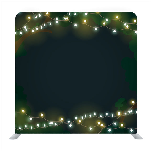 Colourful Glowing Christmas Lights Dark green background - Backdropsource