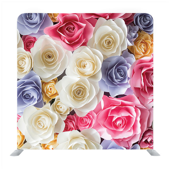 Combined of White And Pink roses Media wall - Backdropsource