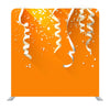 Confetti Streamers Orange Background Media Wall