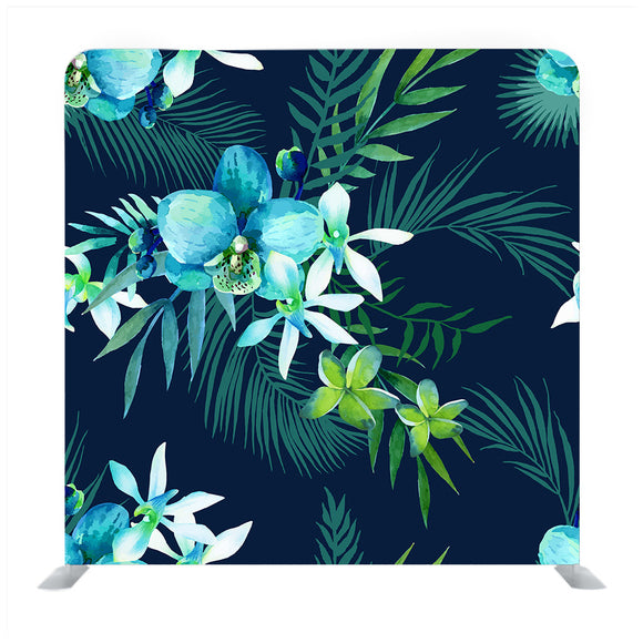 Delicate Blue Flowers Media Wall - Backdropsource
