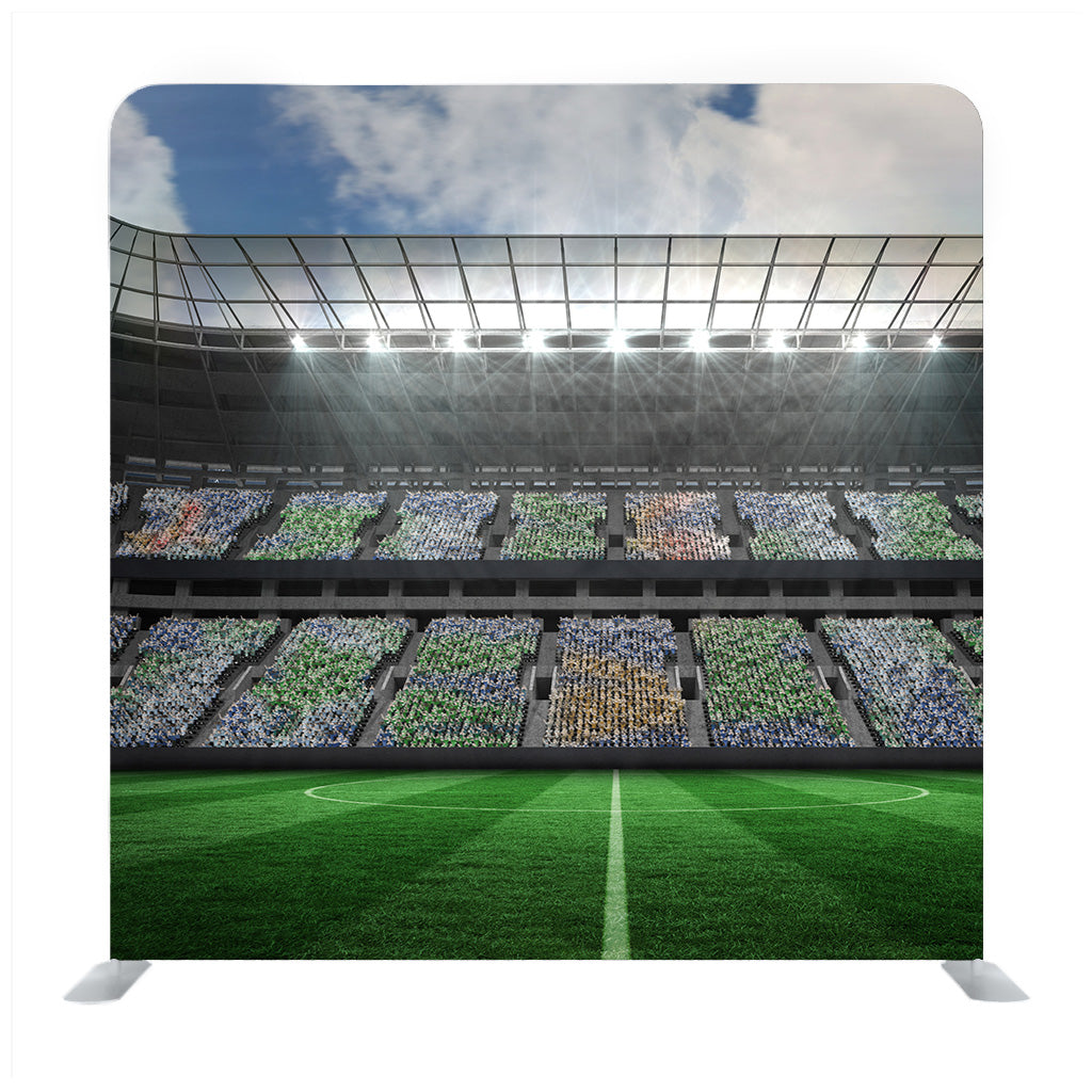 Digitally Generated Image Of Illuminated Stadium Copy Space Against Sky 3d Background Media Wall - Backdropsource