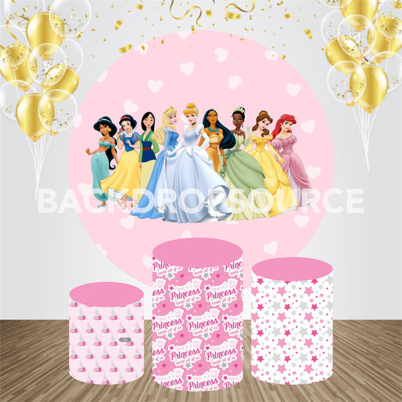Comic Princess Themed Event Party Round Backdrop Kit - Backdropsource