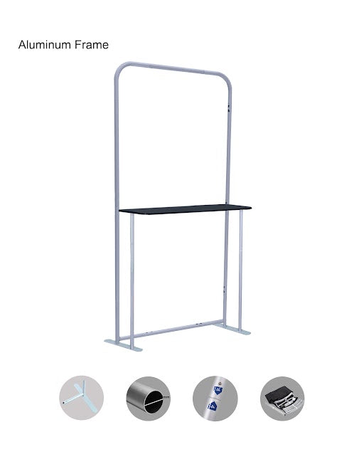 Exhibit Display stand with Shelves & TV mount - Backdropsource