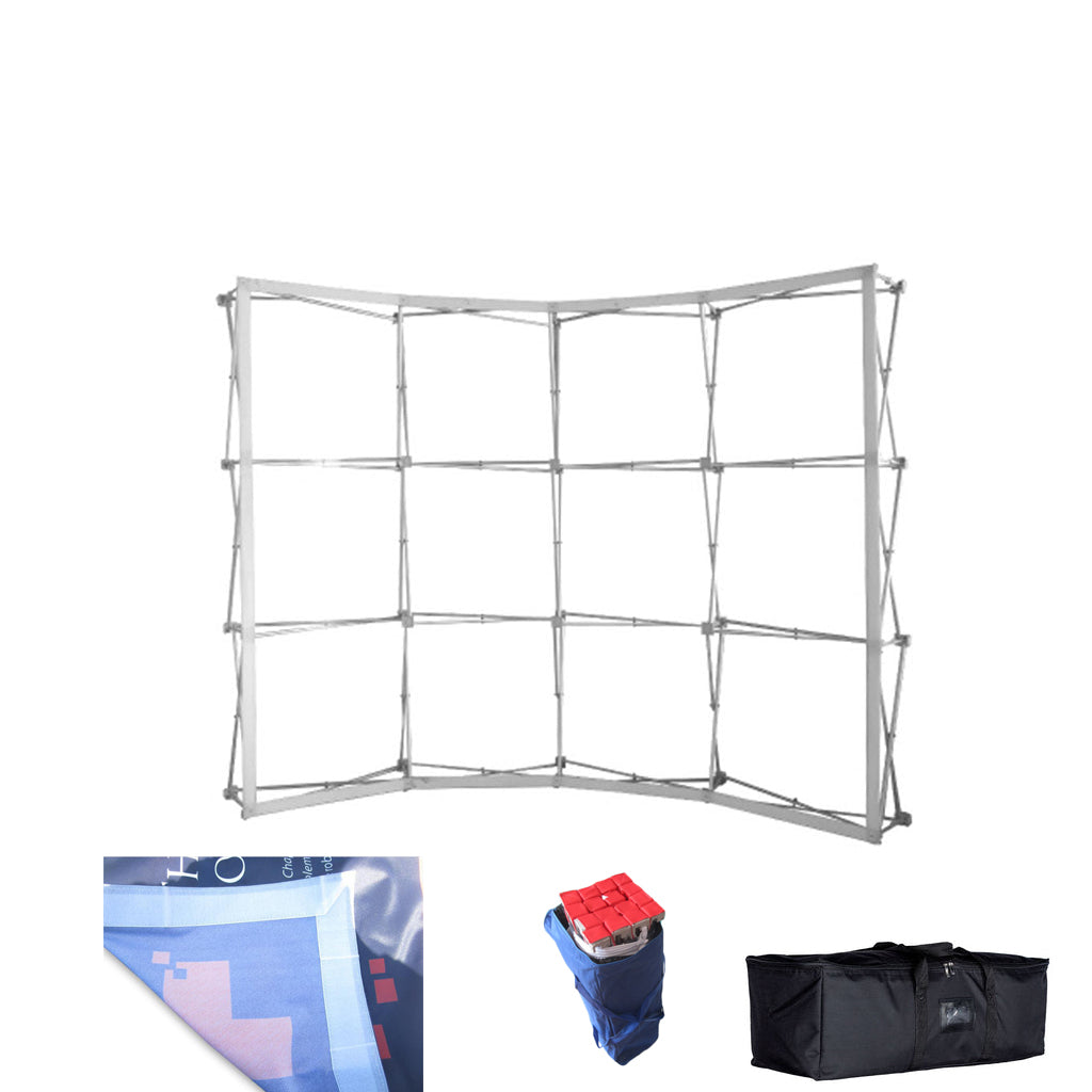 Pop Up Curved Velcro Media Wall - Backdropsource
