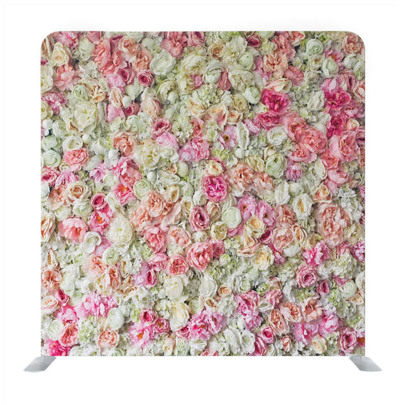 White and Pink Floral Media Wall - Backdropsource