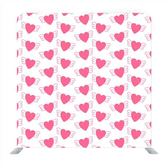Flying heart pattern with white Backdrop - Backdropsource