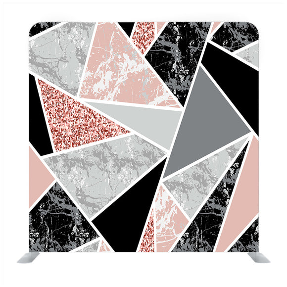 Geometric Pink And Black Marble Media Wall - Backdropsource