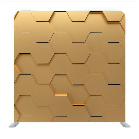 Golden Hexagonal Pattern Media Wall - Backdropsource